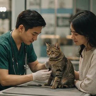 Editorial image of life with cats and their care