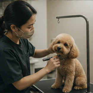 Editorial image of life with dogs and their care