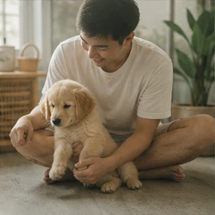 Editorial image of life with dogs and their care