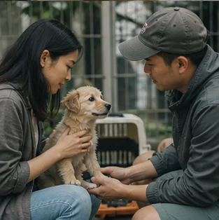 Editorial image of life with dogs and their care