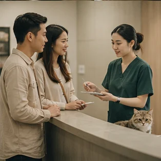 Editorial image of life with cats and their care