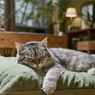 Editorial image of life with cats and their care