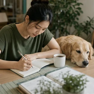 Editorial image of life with dogs and their care