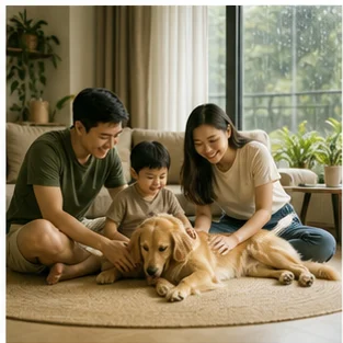 Editorial image of life with dogs and their care