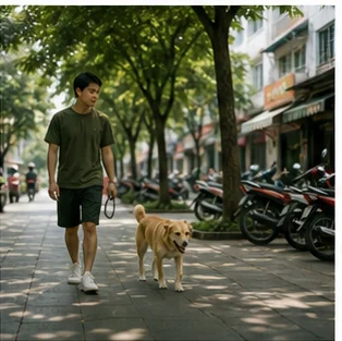 Editorial image of life with dogs and their care