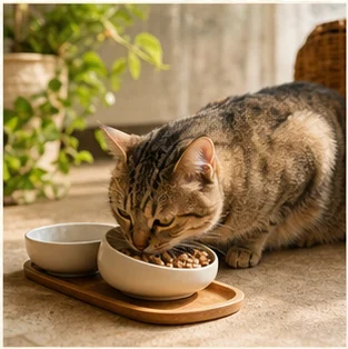Editorial image of life with cats and their care