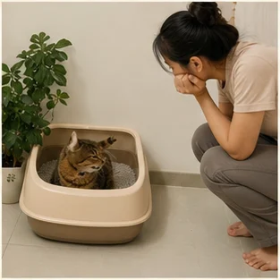 Editorial image of life with cats and their care