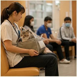 Editorial image of life with cats and their care
