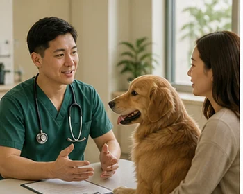 Editorial image of life with dogs and their care