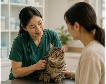 Editorial image of life with cats and their care