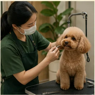 Editorial image of life with dogs and their care