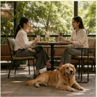Editorial image of life with dogs and their care
