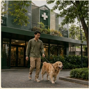 Editorial image of life with dogs and their care