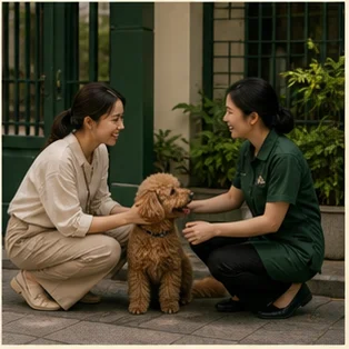 Editorial image of life with dogs and their care