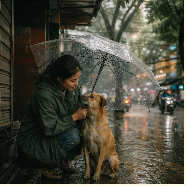 Editorial image of life with dogs and their care