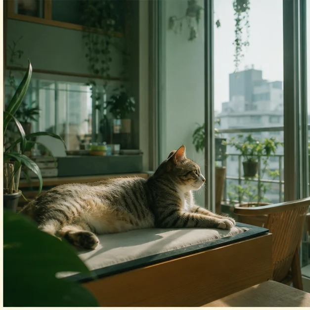 Editorial image of life with cats and their care